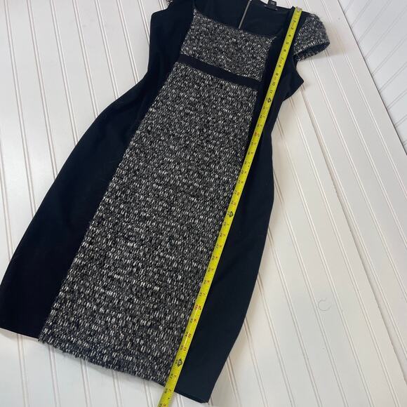 Club Monaco Navy Wool Cotton BLend Cap Sleeve Knee Length Sheath Dress Size 2 - Picture 8 of 8